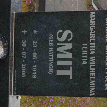 SMIT Margaretha Wilhelmina Tertia nee HATTINGH 1918-2005