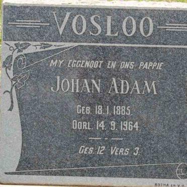 VOSLOO Johan Adam 1885-1964