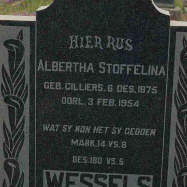 WESSELS Albertha Stoffelina nee CILLIERS 1875-1954