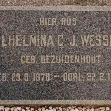 WESSELS Wilhelmina C.J. nee BEZUIDENHOUT 1878-1969