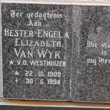 WYK Hester Engela Elizabeth, van nee V.D.WESTHUIZEN 1909-1994