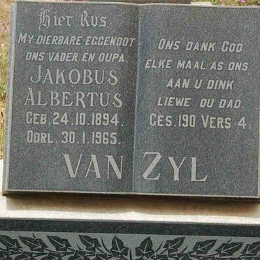 ZYL Jakobus Albertus, van 1894-1965