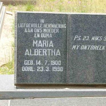 ? Maria Albertha 1900-1990