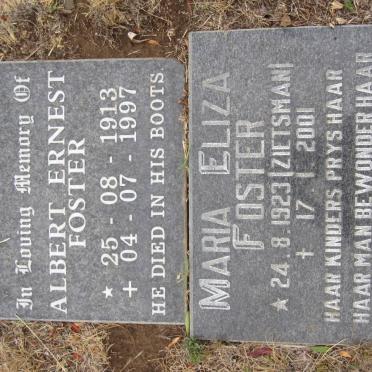FOSTER Albert Ernest 1913-1997 &amp; Maria Eliza ZIETSMAN 1923-2001