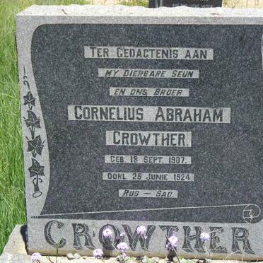 CROWTHER Cornelius Abraham 1907-1924