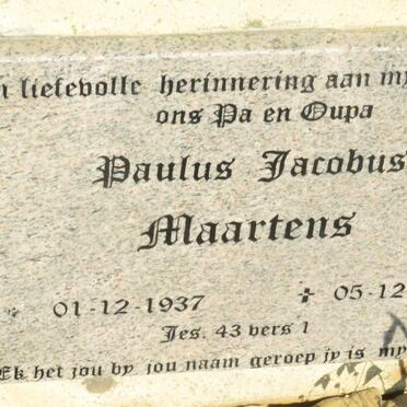 MAARTENS Paulus Jacobus 1937-2014