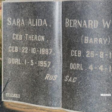 MAREE Bernard W.H.R. 1882-1969 &amp; Sara Alida THERON 1887-1957