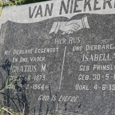 NIEKERK Ignatius M., van 1879-1964 &amp; Isabella J. PRINSLOO 1887-1968