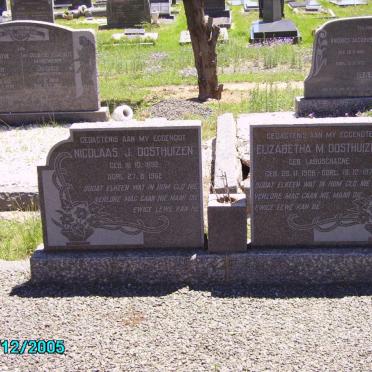 OOSTHUIZEN Nicolaas J. 1892-1962 &amp; Elizabetha M. LABUSCHAGNE 1906-1973