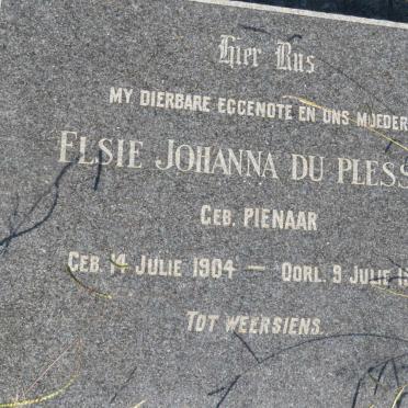 PLESSIS Elsie Johanna, du nee PIENAAR 1904-1951