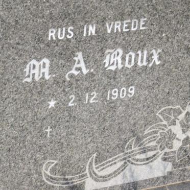 ROUX J.H.S. 1909-1973 &amp; M.A. 1909-