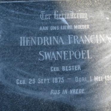 SWANEPOEL Hendrina Francina nee BESTER 1875-1950
