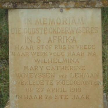 EYSSEN Wilhelmina Mary Catherine, van nee LEHMAN -1919