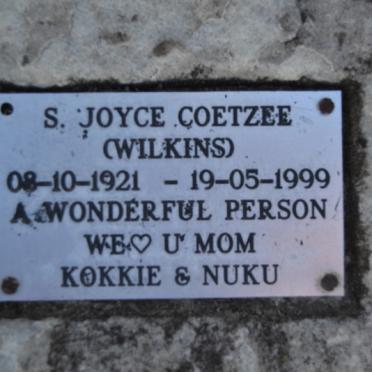 COETZEE S. Joyce nee WILKINS 1921-1999