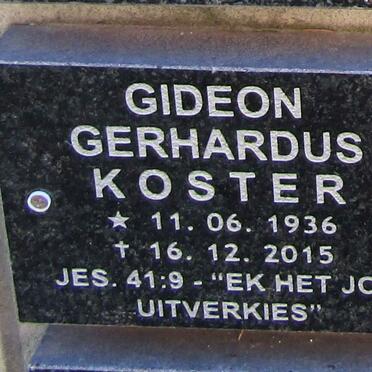 KOSTER Gideon Gerhardus 1936-2015