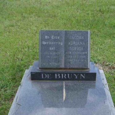 BRUYN Jacoba Adriana Sophia, de  nee STEENKAMP  1903-1979