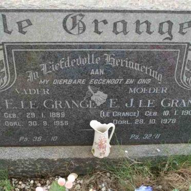 GRANGE F.C.E., le 1889-1956 &amp; E.J. LE GRANGE 1902-1978