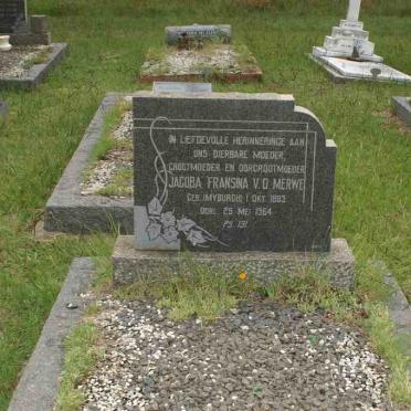MERWE Jacoba Fransina, v.d. nee MYBURGH 1883-1964