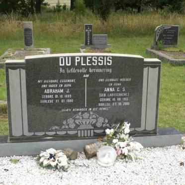 PLESSIS Abraham J., du 1899-1980 &amp; Anna C.S. LABUSCHAGNE 1913-2001