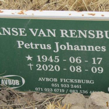 RENSBURG Petrus Johannes, Janse van 1945-2020