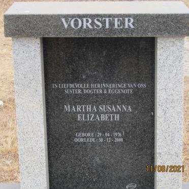 VORSTER Martha Susanna Elizabeth 1976-2008