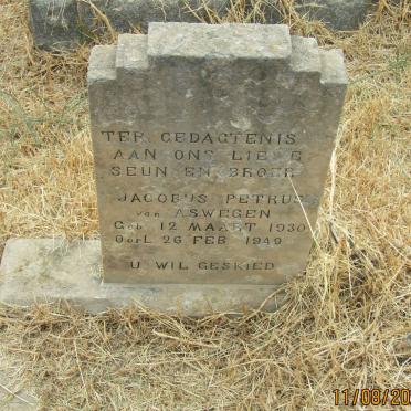 ASWEGEN Jacobus Petrus, van 1930-1949