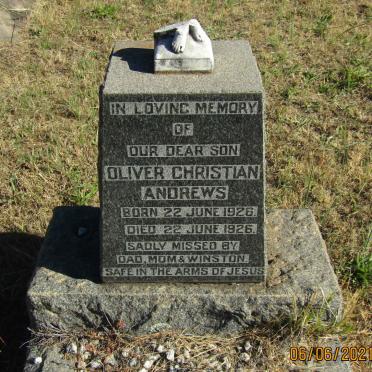 ANDREWS Oliver Christian 1926-1926