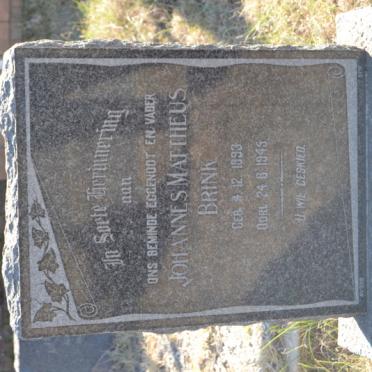 BRINK Johannes Mattheus 1893-1945
