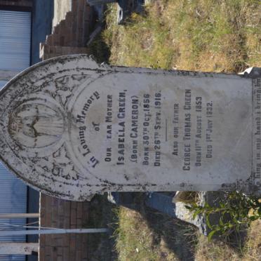 GREEN George Thomas 1853-1932 &amp; Isabella CAMERON 1856-1916