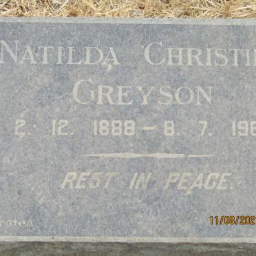 GREYSON Natilda Christina 1888-1968