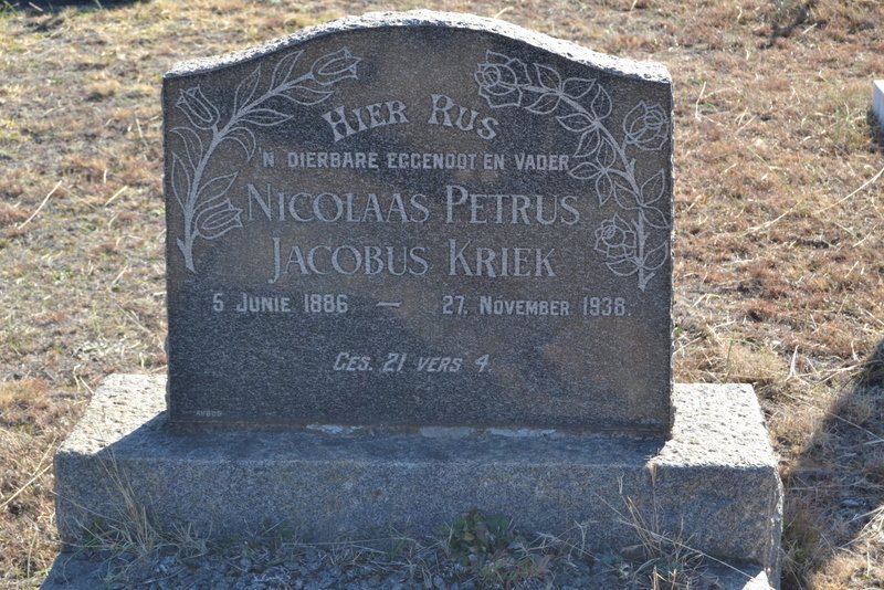 KRIEK Nicolaas Petrus Jacobus 1886-1938