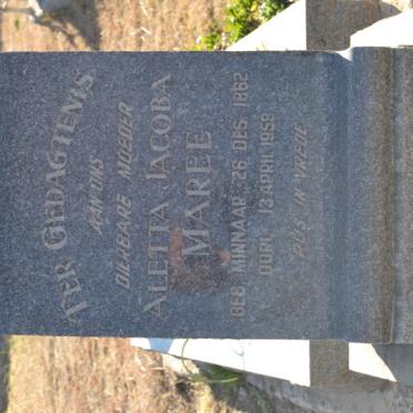 MAREE Aletta Jacoba nee MINNAAR 1862-1959