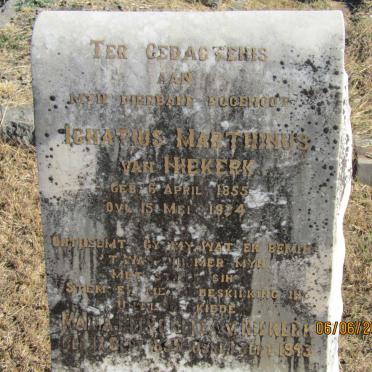 NIEKERK Ignatius Marthinus, van 1855-1924 &amp; Maria Petronella 1859-1943