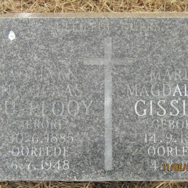 PLOOY Adriaan Nicolaas, du 1885-1948 &amp; Maria Magdalena GISSING 1889-1971