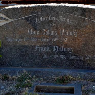 WHITNEY Frank 1881-1971 &amp; Alice Collins 1882-1942
