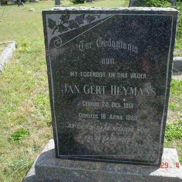 HEYMANS Jan Gert 1901-1950