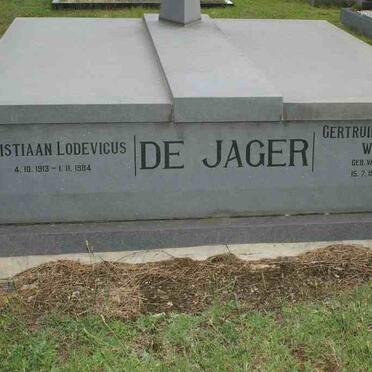 JAGER Christiaan Lodevicus, de 1913-1984 &amp; Gertruida Francina Willena VAN JAARSVELDT 1915-1997