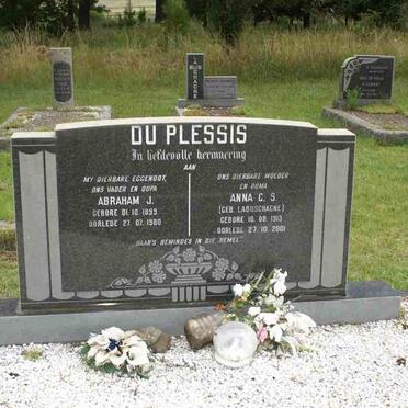 PLESSIS Abraham J., du 1899-1980 &amp; Anna C.S. LABUSCHAGNE 1913-2001