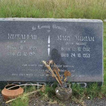 SOROUR Rizkallah 1889-1975 &amp; Mary Miriam HADDAD 1902-1959