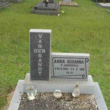 SANDT Anna Susanna, van der, nee V. JAARSVELD 1896-1980