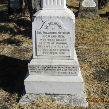 1. MOOLMAN'S SPRUIT WAR MEMORIAL
