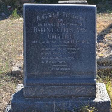 GREYLING Barend Christiaan 1882-1945