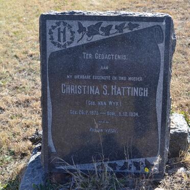 HATTINGH Christina S. nee VAN WYK 1875-1934