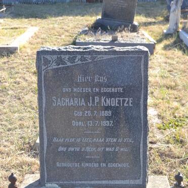 KNOETZE Sagharia J.P. 1889-1937