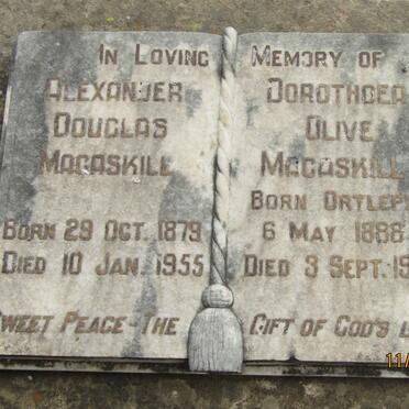 MACASKILL Alexander Douglas 1879-1955 &amp; Dorothoea Olive ORTLEPP 1888-1964