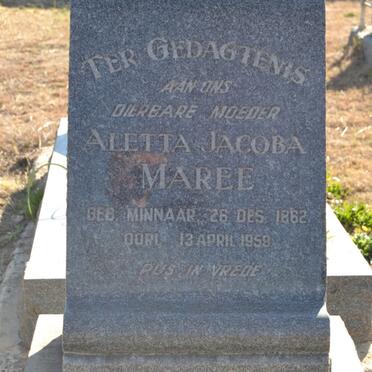 MAREE Aletta Jacoba nee MINNAAR 1862-1959