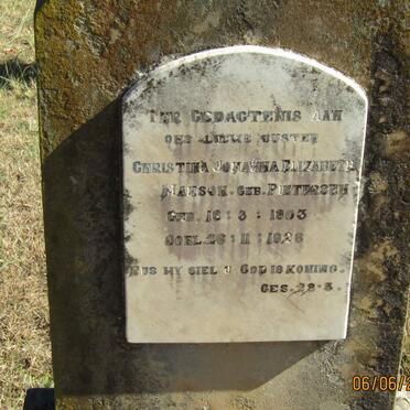 MANSON Christina Johanna Elizabeth nee PIETERSEN 1903-1926