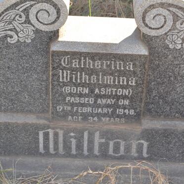 MILTON Catharina Wilhelmina nee ASHTON -1948