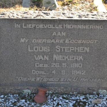 NIEKERK Louis Stephen, van 1910-1942