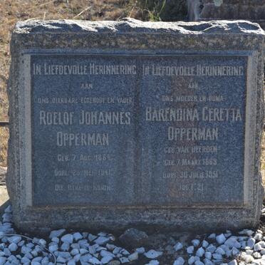 OPPERMAN Roelof Johannes 1864-1941 &amp; Barendina Geretta VAN HEERDEN 1869-1951